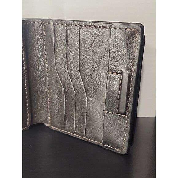 Grande Pelle HANDMADE in UKRAINE Leather Wallet Bi-Fold coin pocket magnetic - Picture 7 of 9